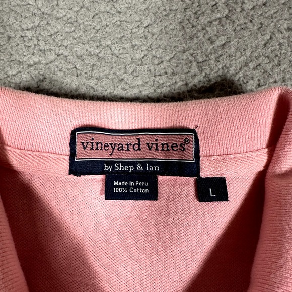 Vineyard Vines Shirt Mens Large Pink 100% Cotton‎ Knit Polo Casual Preppy Logo - Picture 10 of 11